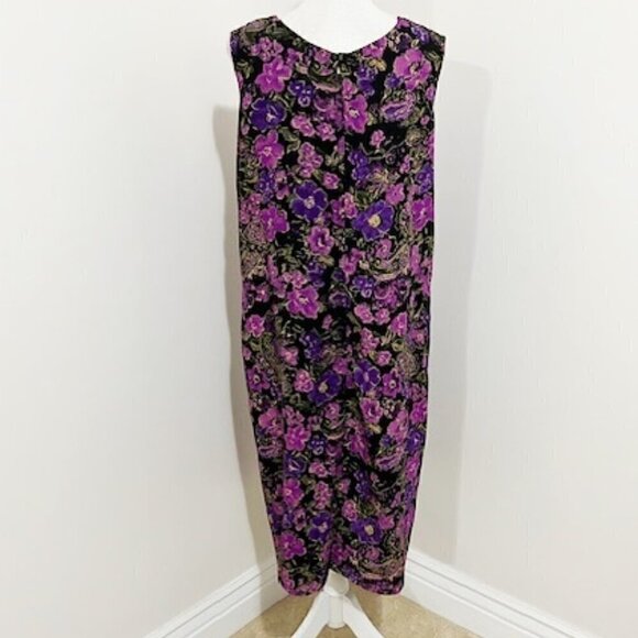 Roaman's Floral Beaded Sequin Sleeveless Dress & Jacket Set - Picture 8 of 10